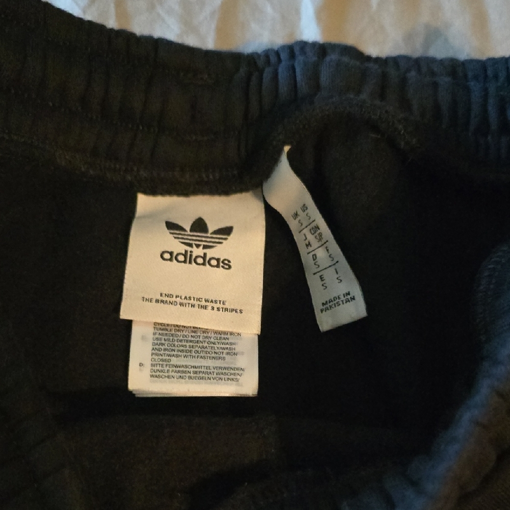 adidas Black Sweatpants with Neon Green Graphic - Picture 4 of 5